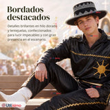 Traje Típico Caporal Negro Con Sombrero Danza Tradicional Fiestas Patrias