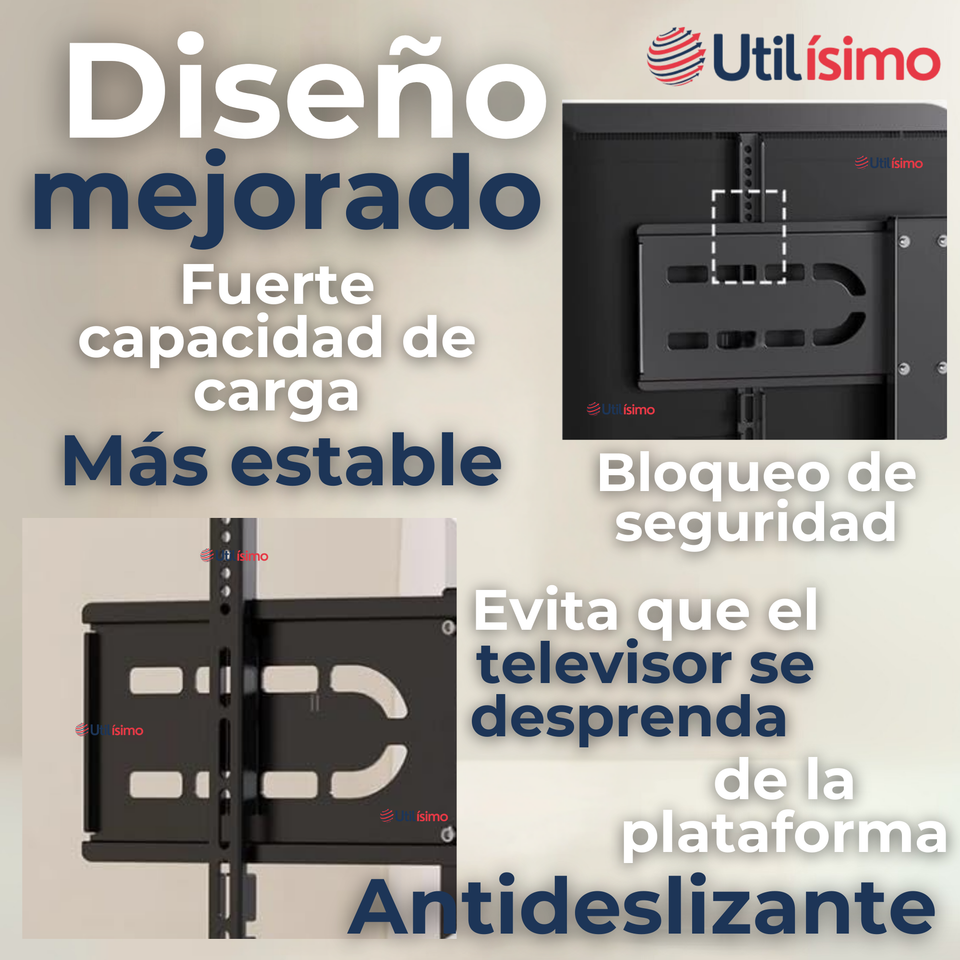 Soporte TV Premium Portátil Con Ruedas 45Kg 26 a 75 Pulgadas 26 32 40 43 50 55 60 65 70 75