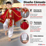 Traje Tirana Diablada Rojo 5 Piezas Niño Baile Típico Fiestas Patrias