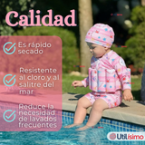 Traje de Baño Flotador Enterito Con Gorro 2 Piezas Niña 9 a 36 Meses Marine Fantasy