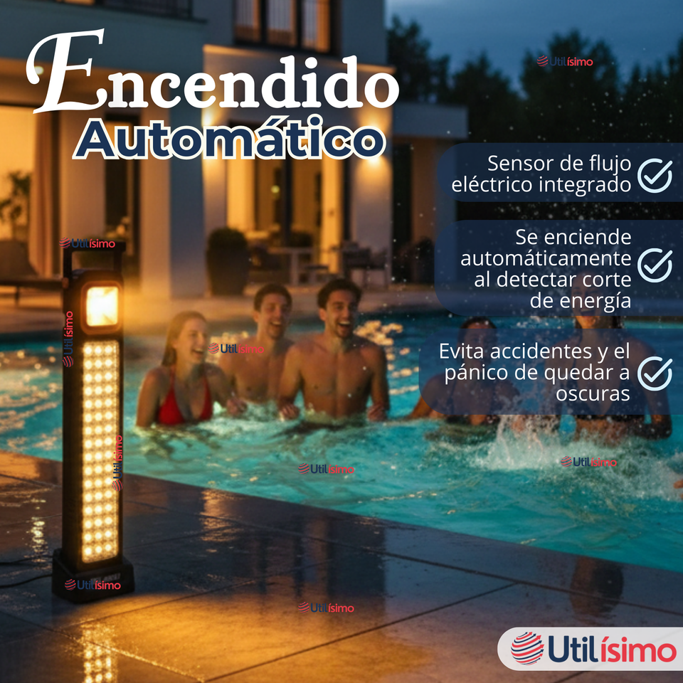 Lampara Luz De Emergencia Focos 48 Led Carga Híbrida Solar USB 30W