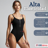 Body Con Cierre Delantero Sin Mangas Ligero Sutil Colores Surtidos Mujer