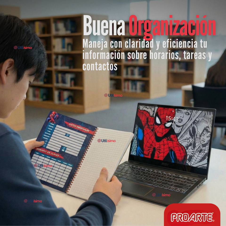 Pack 5 Cuadernos Universitarios SpiderMan 100 Hojas Proarte Diseño Surtido