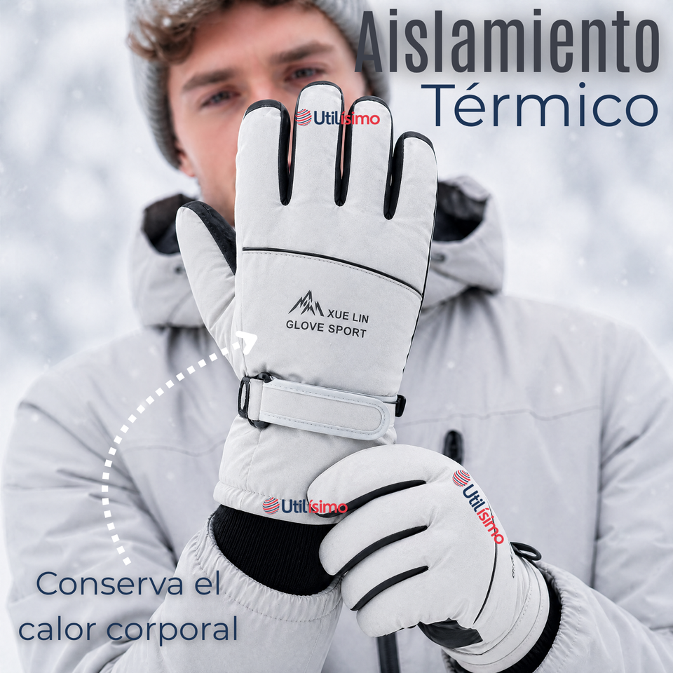 Guantes Para Moto Impermeables Gris Touchscreen Antideslizantes Térmicos