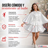 Traje Tirana Diablada Blanco 3 Piezas Mujer Baile Típico Fiestas Patrias