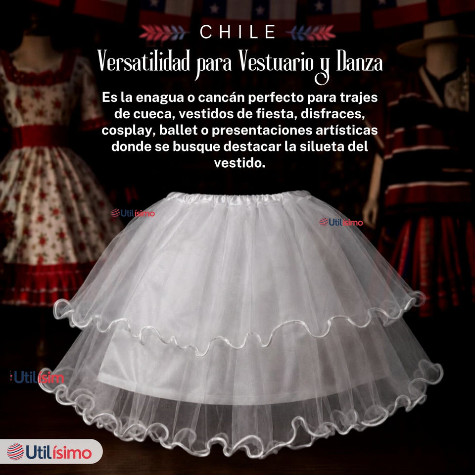 Pack 3 Falsos Para Faldas Niña Trajes Típicos Fiestas Patrias