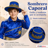 Traje Típico Caporal Azul Con Sombrero Danza Tradicional Fiestas Patrias