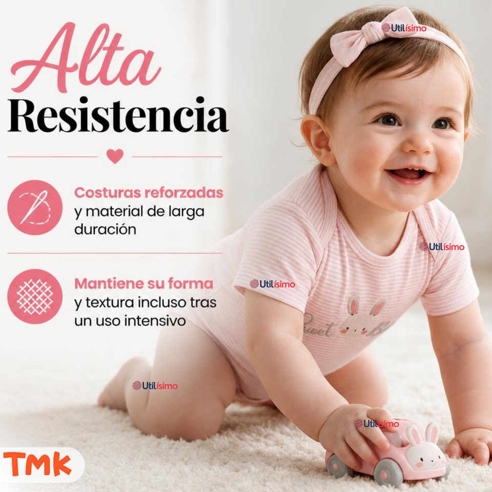 Pack 5 Bodys Manga Corta %100 Algodón Tedmimak Niña Bunny Blossom
