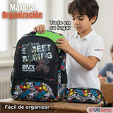 Mochila Escolar Kit Con Estuche y Lonchera 43cm Tela Oxford Niño