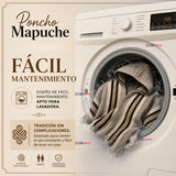 Poncho Mapuche Lana Alpaca Con Capucha Unisex Fiestas Patrias