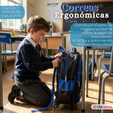 Mochila Escolar Con Ruedas + Estuche + Lonchera 46cm Desmontable Poliéster Azul Tiburón Niño