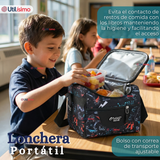 Mochila Escolar + Estuche + Lonchera 45cm Tela Oxford Estampado Gamer Niño
