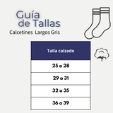 Pack 6 Calcetínes Escolares Largo Algodón Gris Niñas