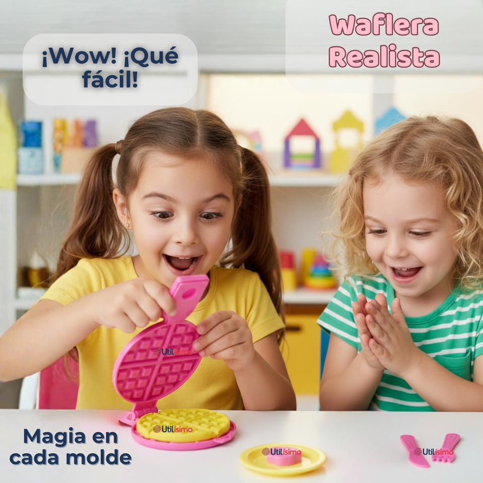 Set Juguete de Heladería y Waflera Creativa con Masas Moldeables Niña