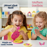 Set Juguete de Heladería y Waflera Creativa con Masas Moldeables Niña