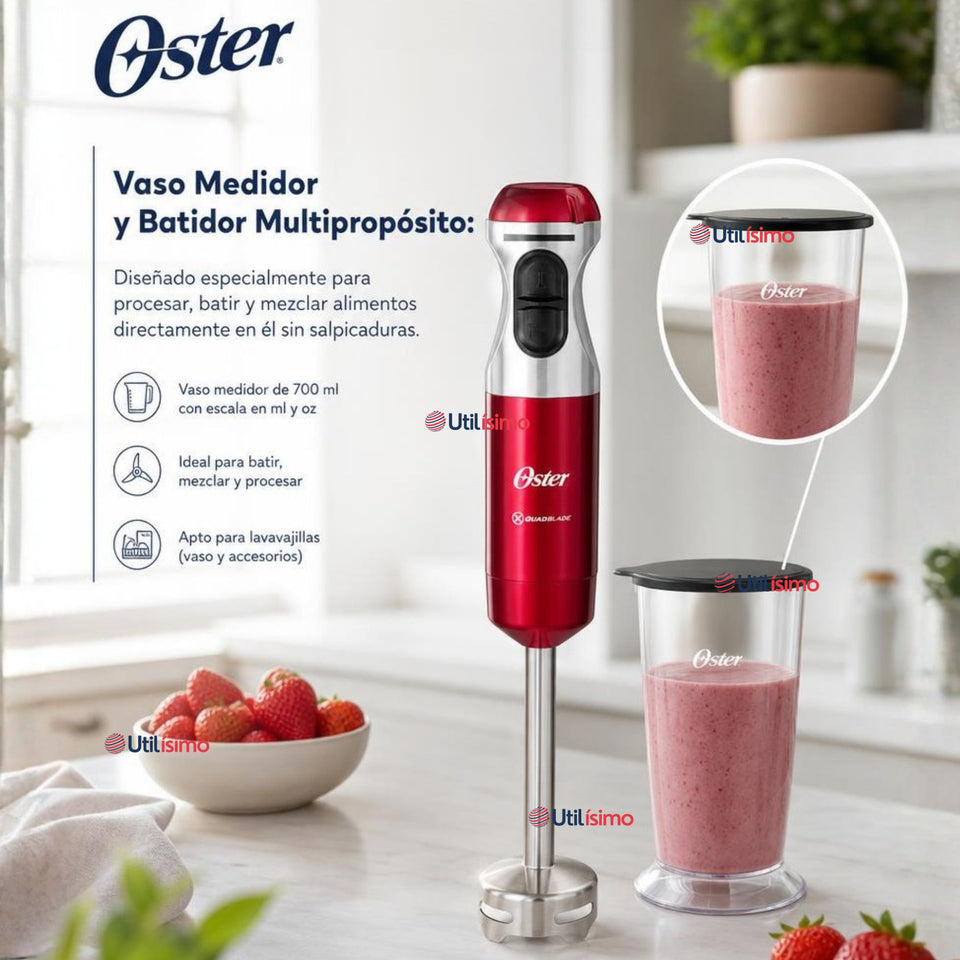 Batidora de inmersión Oster® con cuchilla Quad FPSTHB5102R