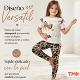 Conjunto 2 Piezas Camiseta y Pantalón 100% Algodón Niña Tedmimak Golden Magic