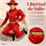 Traje Típico Caporal Rojo Con Sombrero Danza Tradicional Fiestas Patrias