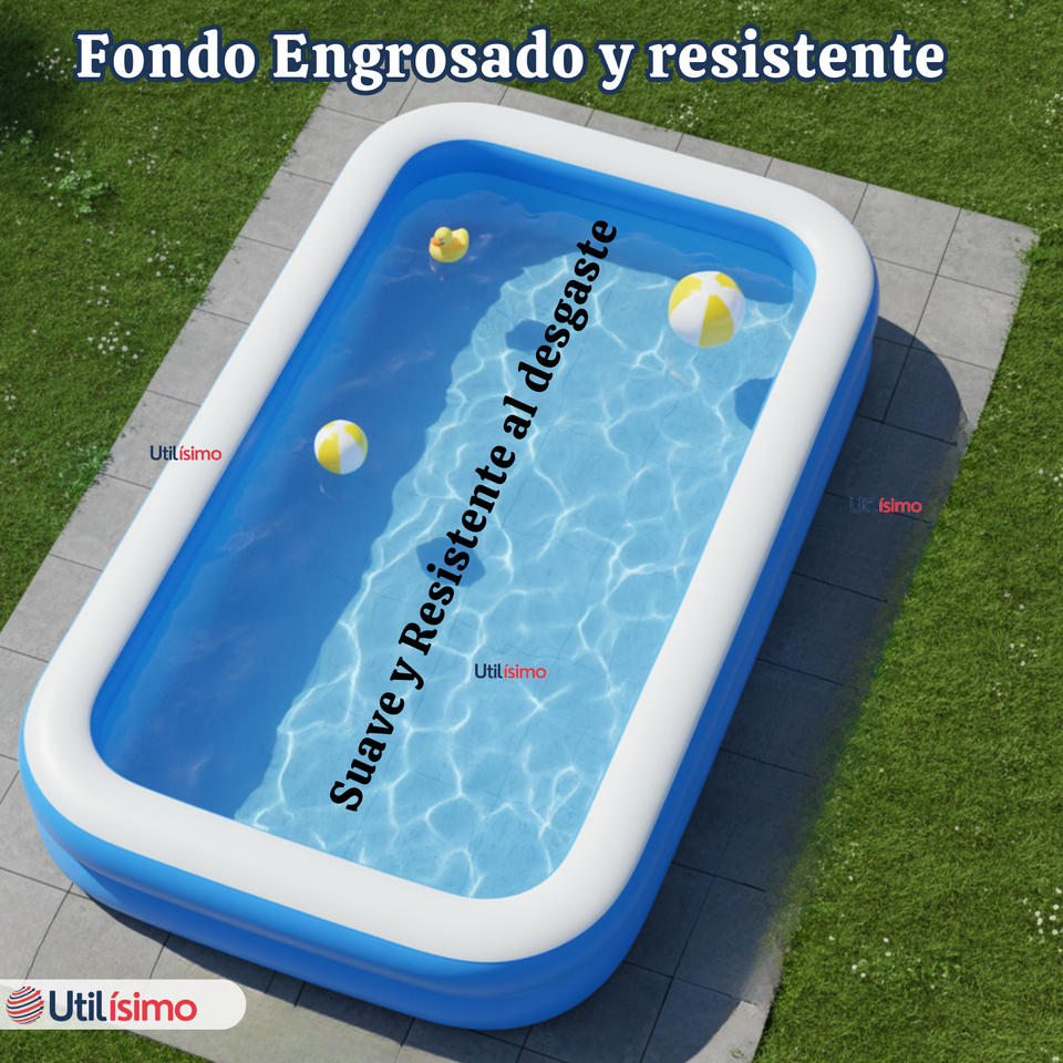 Piscina Inflable Rectangular 210x140x60 CM Color Azul