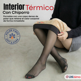 Pack 3 Calzas Pantys Efecto Piel Con Chiporro Polar Térmica Mujer Elasticada