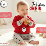 Conjunto 3 Piezas Buzo Pantalón Polerón Body De Algodón Rojo Bebé Niño