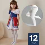 Pack 12 Ballerinas Pantys Primera Capa Blancas Niña Fiestas Patrias Blanco