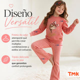 Conjunto 2 Piezas Polerón y Pantalón Palazzo 100% Algodón Tedmimak Niña Beautiful pink