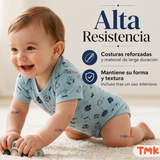 Pack 5 Bodys Manga Corta %100 Algodón Tedmimak Niño Playful Pups