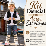 Vestimenta Chilote 3 Piezas Chaleco Gorro Polainas Niño Fiestas Patrias