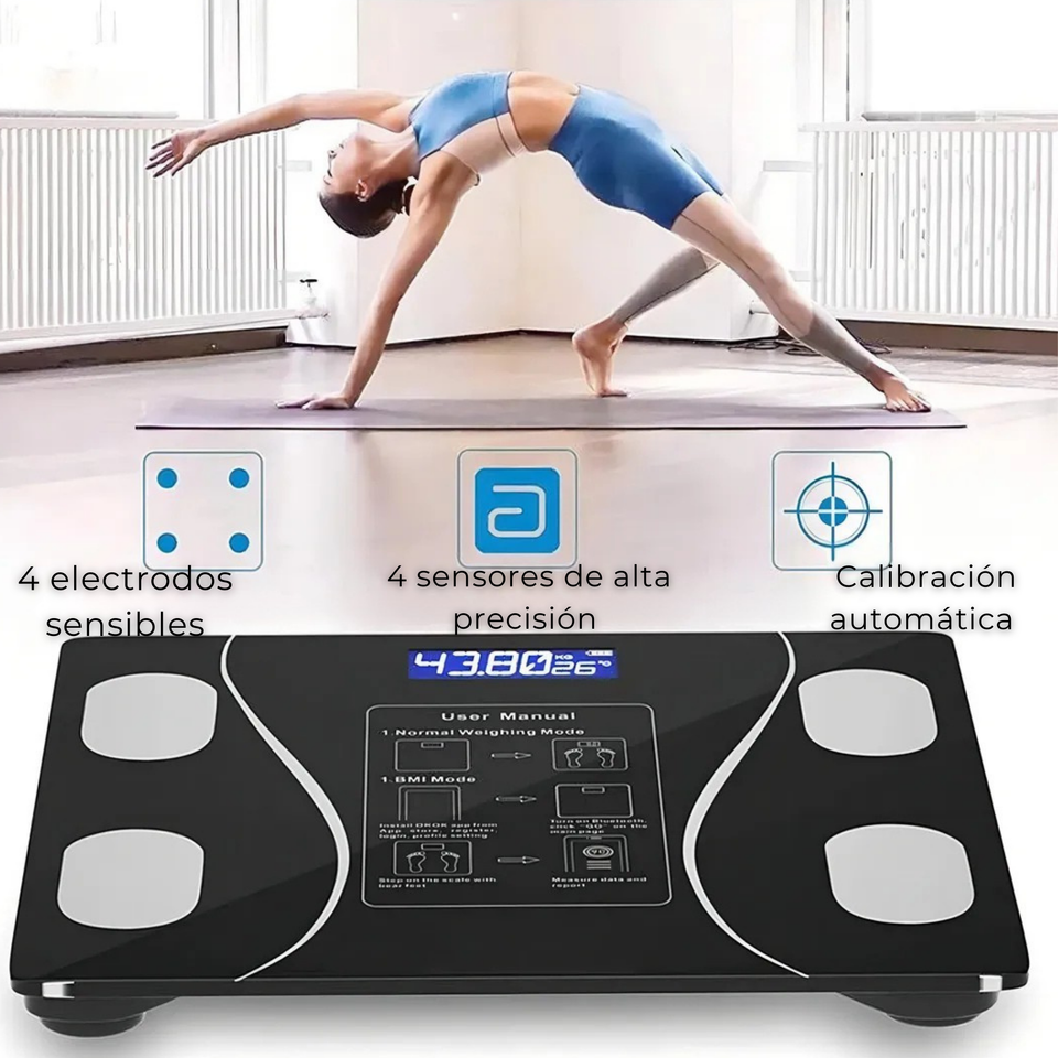 Balanza Pesa Digital Inteligente App Bluetooth Báscula Recargable