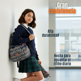 Mochila Escolar Con Estuche 46cm Poliéster Impermeable Niña Juvenil