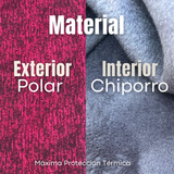 Calza Polar Con Chiporro Palazzo Mujer Elasticada Térmica Burdeo Jeans