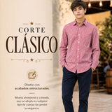 Camisa Cuadrille Clásico Juvenil Roja Regular Fit