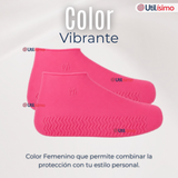 Pack 3 Pares Fundas Cubre Zapatos Rosado Impermeable Surtidas Silicona Antideslizante