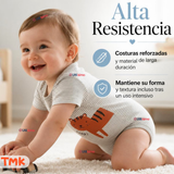 Pack 5 Bodys Manga Corta %100 Algodón Tedmimak Niño Jungle Crew