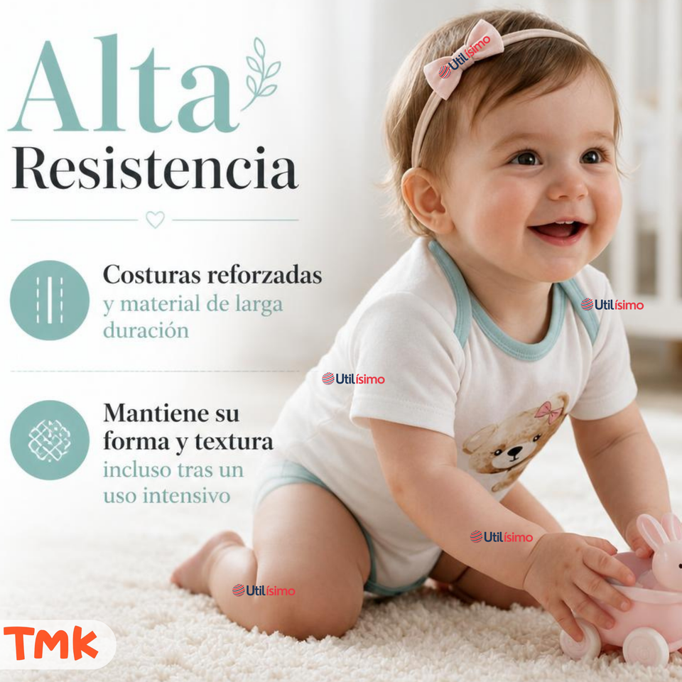 Pack 5 Bodys Manga Corta %100 Algodón Tedmimak Niña Cuddly Bears