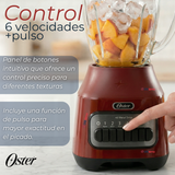 Licuadora Oster® con vaso de vidrio y 6 velocidades más pulso 800 Watts 1,5Litros
