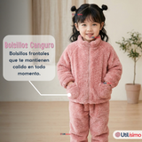 Conjunto 2 Piezas Buzo Polerón Pantalón Bebe Niña Poliéster Pink