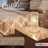Lámpara Cristal Táctil USB Transparente Para Mesa