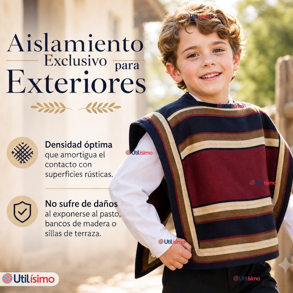 Pack 3 Mantas Poncho Huaso Niño Juvenil Baile Cueca Fiestas Patrias
