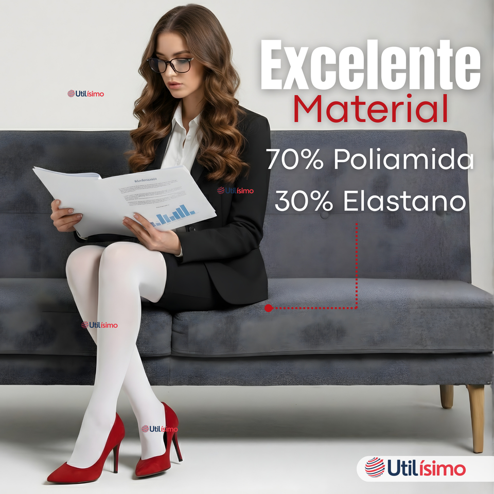 Pack 3 Pantys Semitransparentes Elasticadas Oficina Blanca