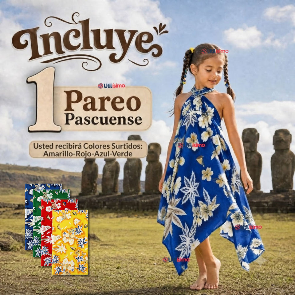 Pareo Pascuense Niña Hawaiano Surtidos Danza Fiestas Patrias