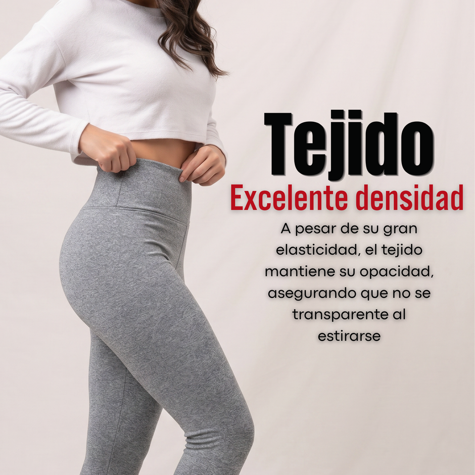 Calza Polar Con Chiporro Térmica Mujer Elasticada Gris Melange