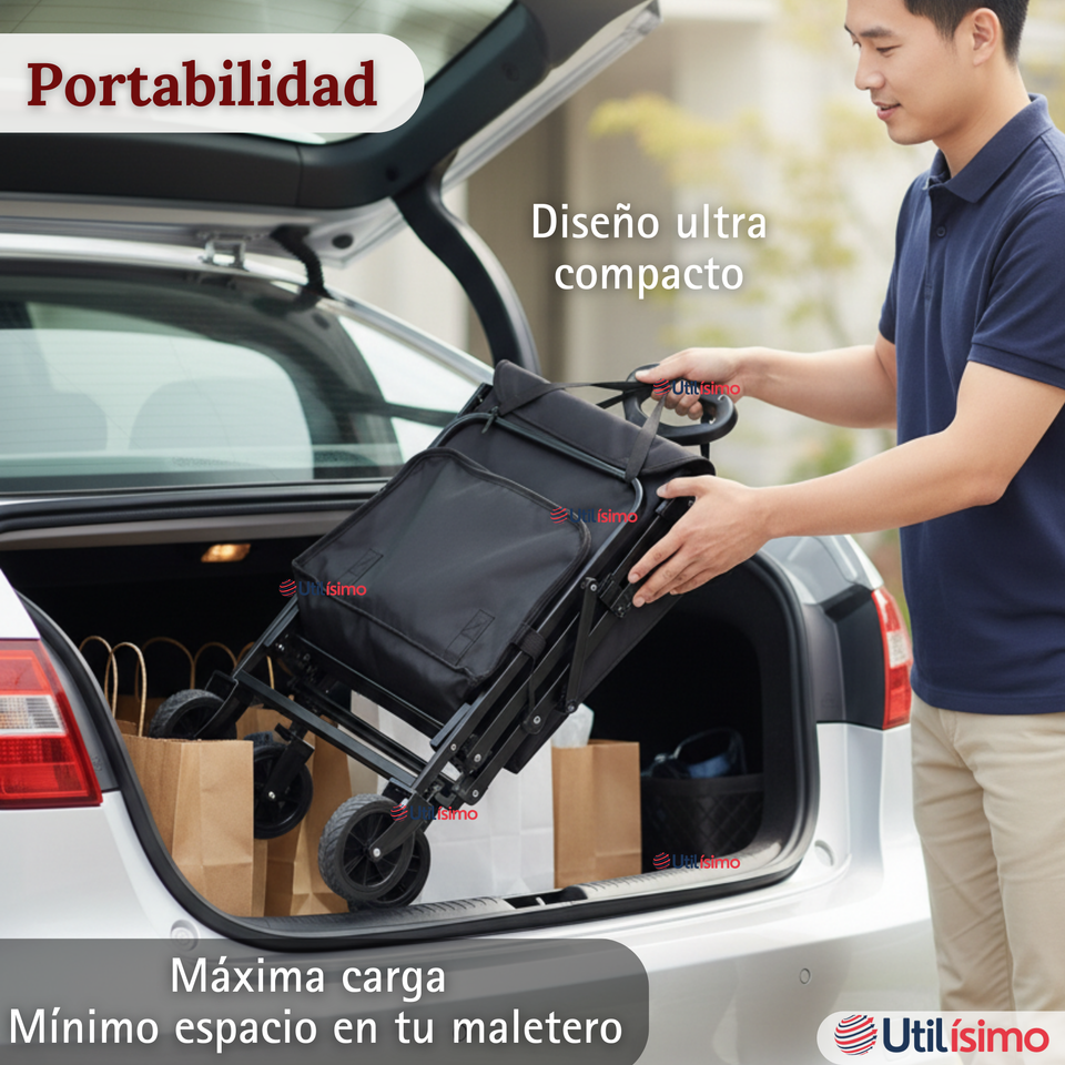 Carrito Compras Plegable Organizador Ideal Para El Camping 150Kg