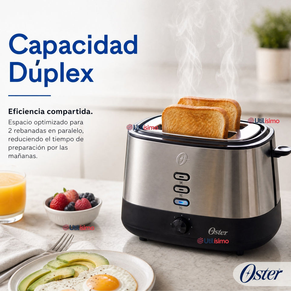 Tostador Oster® 2 rebanadas en acero inoxidable TSSTTR500 800W