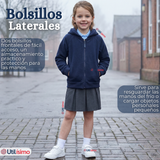 Polerón Escolar Polar Con Capucha Niña Unisex Azul 5 a 12 años