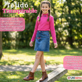 Pack 3 Poleras Camisetas Polar Fucsias Primera Capa Cuello Beatle Manga Larga Niña
