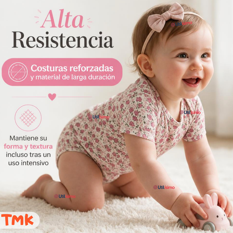 Pack 5 Bodys Manga Corta %100 Algodón Tedmimak Niña Sweet Girl