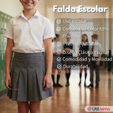 Falda Escolar Color Gris Para Niñas