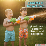 Pack 2 Pistolas Lanza Agua Dinosaurio Color Verde Juguete 40cm Niño